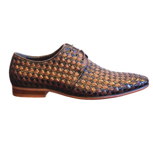 Calvino - Little Italy Two-Tone Woven Leather Lace-Up Shoe