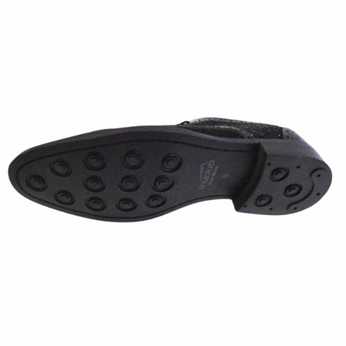 Regent - Black Suede Brogue with Patent Accents