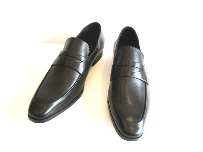 "The Midnight- Elegance: Black Almond Toe Penny Loafer"
