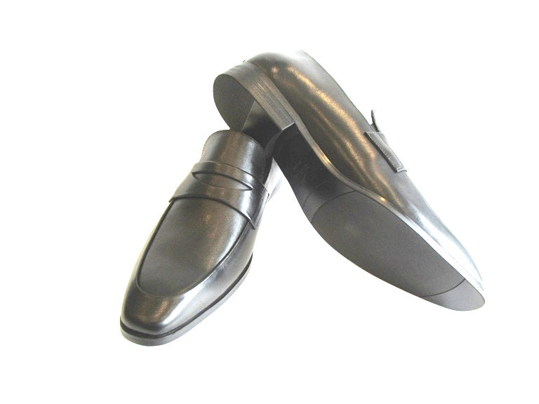 "The Midnight- Elegance: Black Almond Toe Penny Loafer"