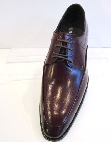 "Regal Bordo Elegance: High-Polished Lace-Up Shoes with Almond Toe"