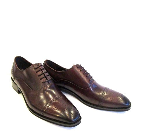 bordo colour mens lace up semi square toe brouge