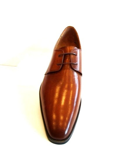"Men's Saddle Tan Leather Lace-Up Shoes with Extra-Cushioned Insole – Timeless Comfort & Style"