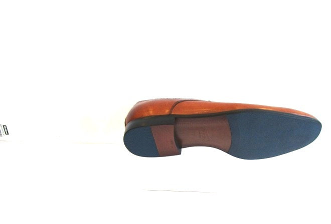 "Men's Wide-Front Tan Leather Lace-Up Shoes with Toe Piping Detail – Classic Style & Comfort"