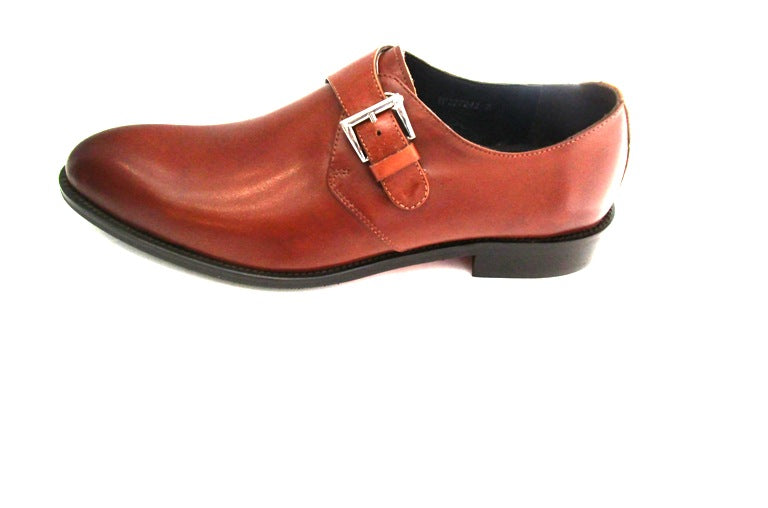 Classic Single-Buckle Monk Shoe in Polished Leather