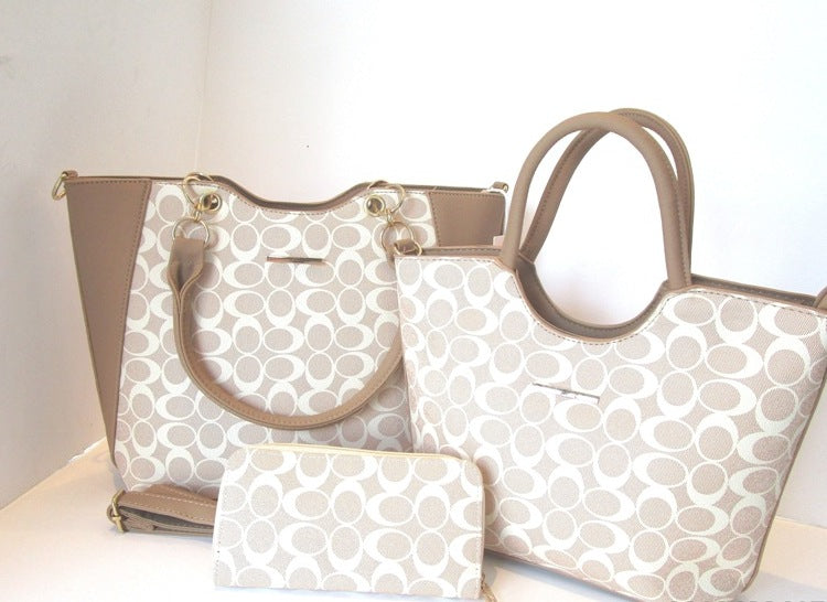 Elegant Duo: Cream & Beige Fashion Tote Se