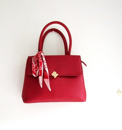 Scarlet Charm” — Red Statement Bag with Designer-Inspired Baby Scarf