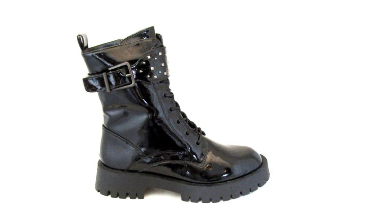 **RAVEL "COMMAND EDGE" PATENT MILITARY BOOT – BLACK**
