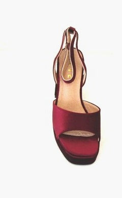 RAVELS RED VELVET PLATFORM ANKLE STRAP
