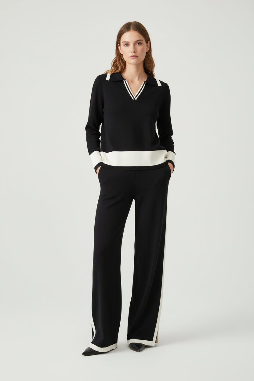 co-ord se black fine knit