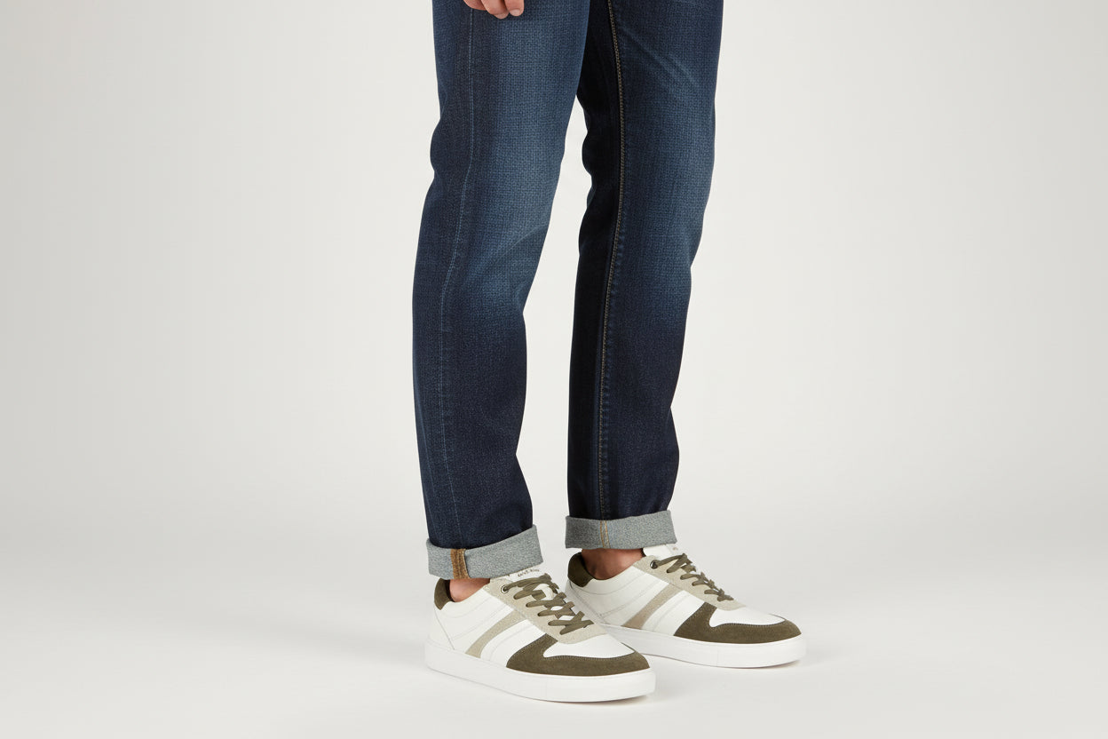 WHITE AND KARKI FRANK WRIGHT TRAINERS LEATHER