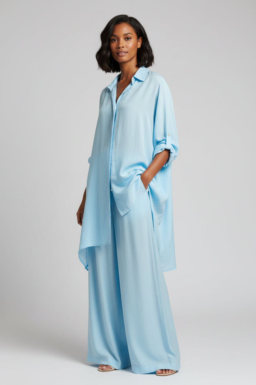 over sized co ord with shirt and trouses