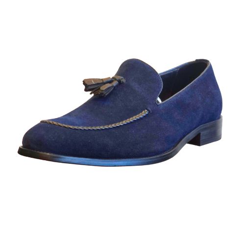 Kingston - Navy Suede Tasseled Loafer