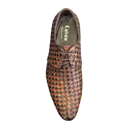 Calvino - Little Italy Two-Tone Woven Leather Lace-Up Shoe