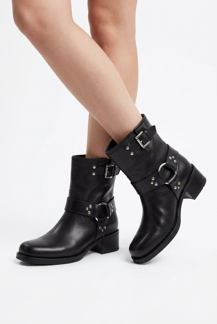 biker boot leather
