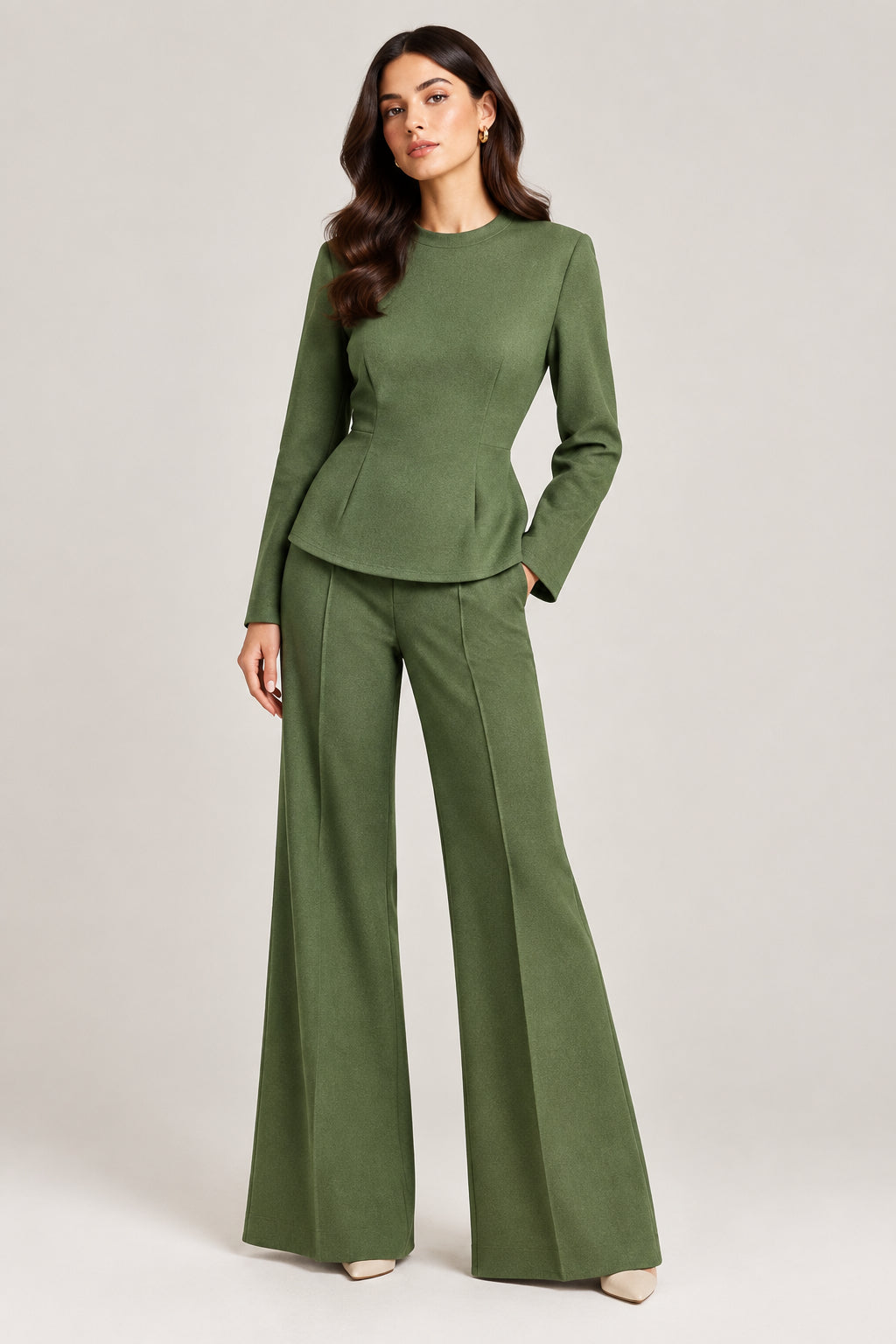 green co ord trouses and top 