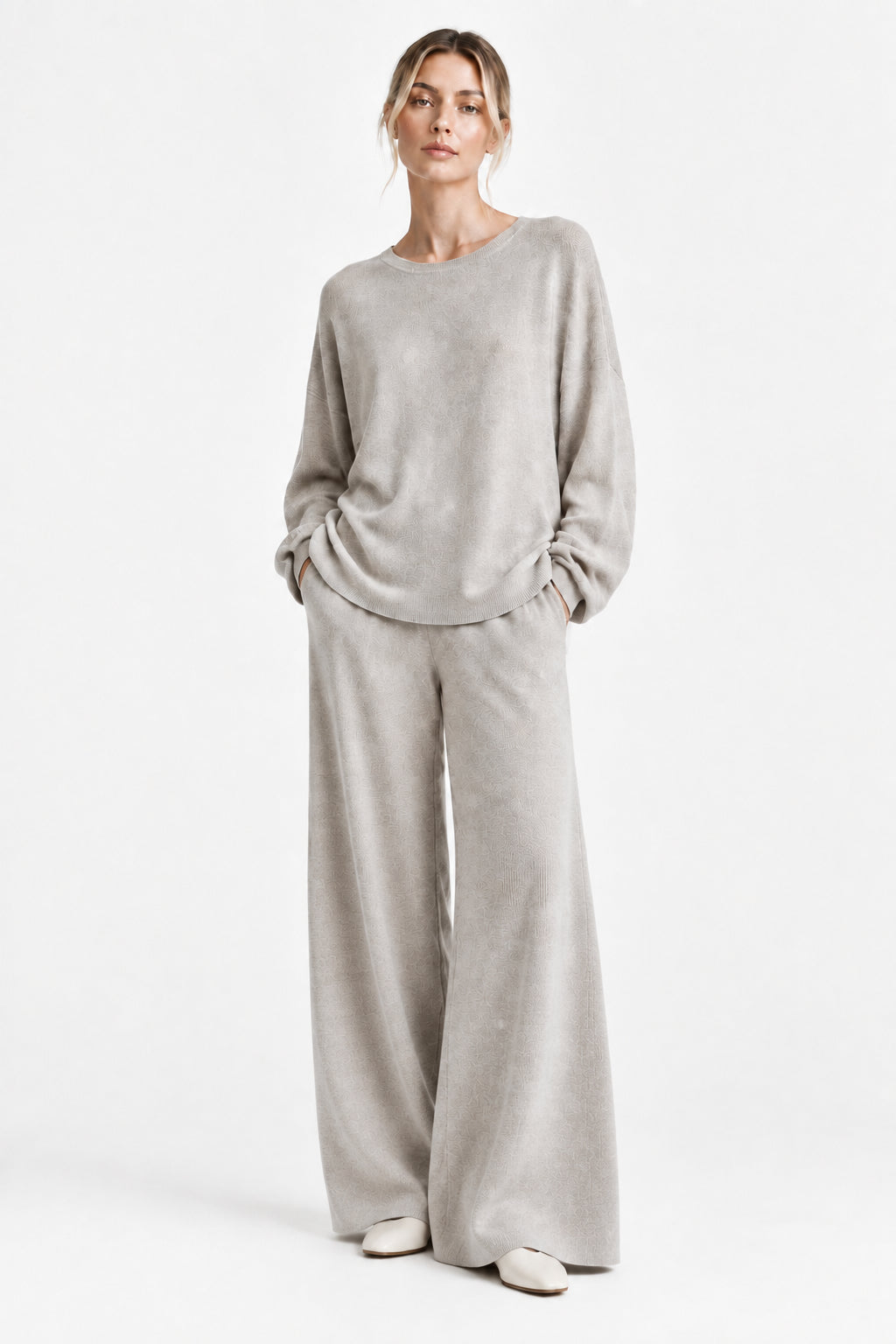 BIEGE FINE KNIT CO -ORD 