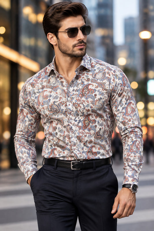 CAGLIARY ,MULTI COLOR PAISLEY SHIRT 