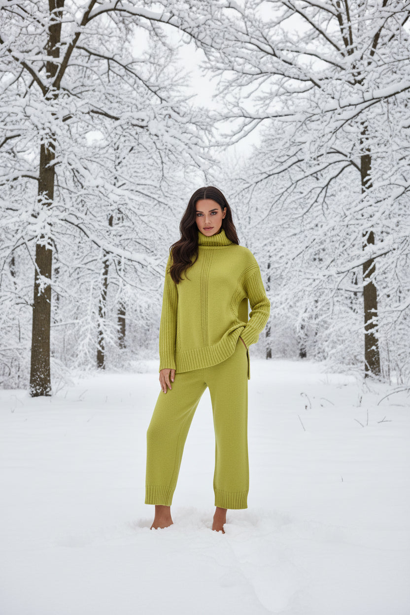 soft wool co ord lime stunning green 
