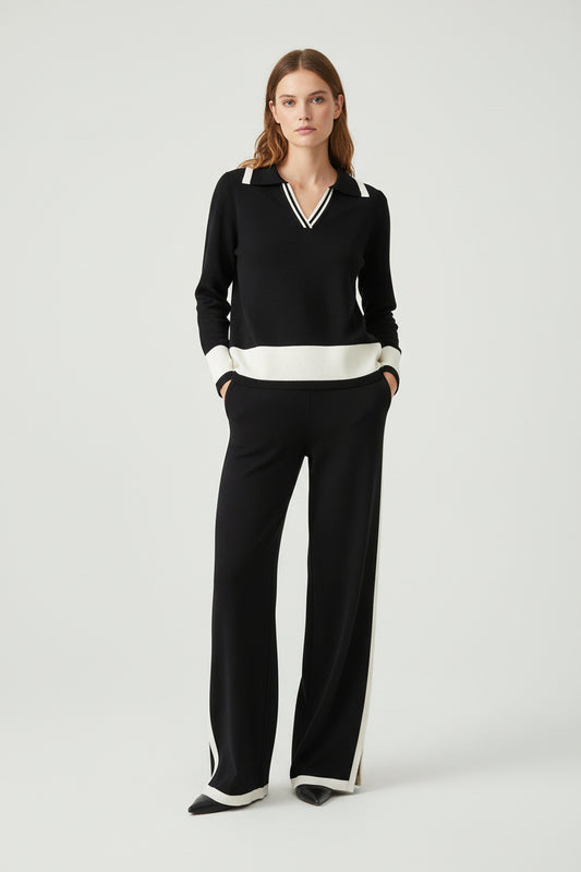 co-ord se black fine knit 