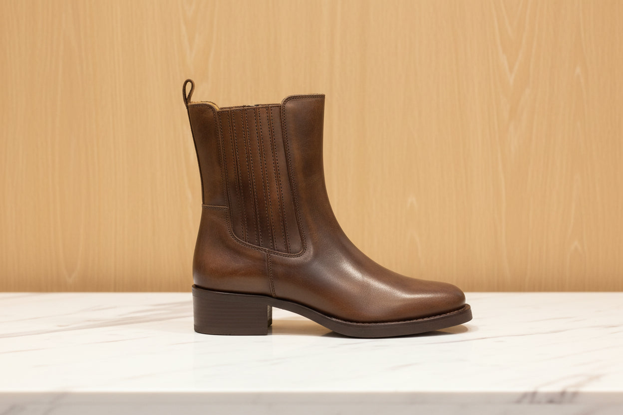 antiuqe brown unique brown ankle boot 