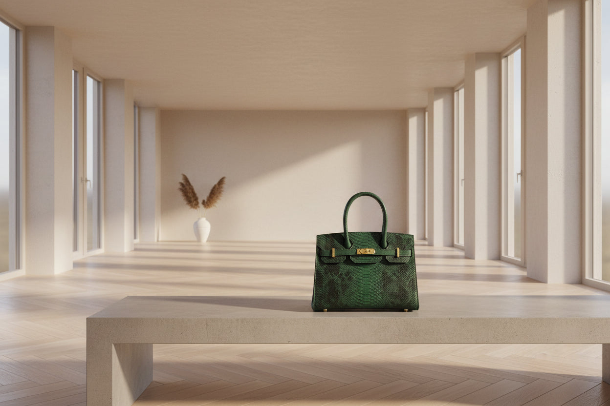 ANIMAL PRINT DARK GREEN SHORT HANDAL COMES WITH LONG STRAP