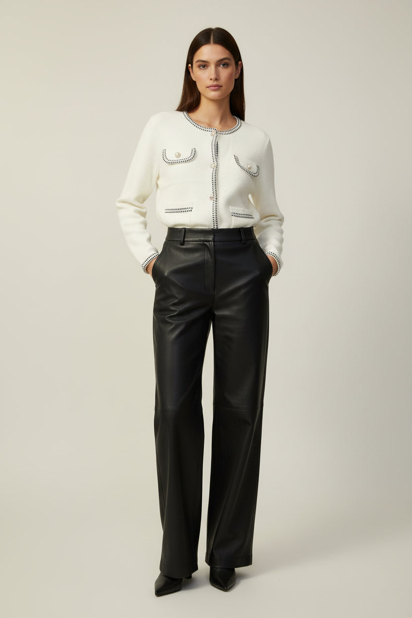 CREAM FINE KNIT CARDIGAN /OVER JACKET 