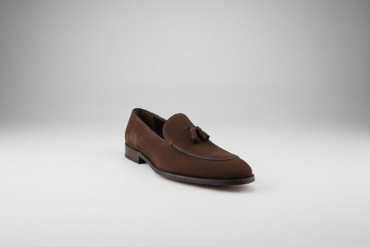 KINGSTON ,BROWN TASSELED SUEDE LOATHER