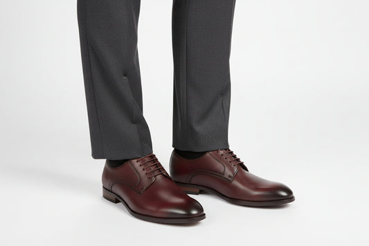 PREMIUM  PEPLE GRAIN  LEATHER BORDO LACE UP MENS SHOE 