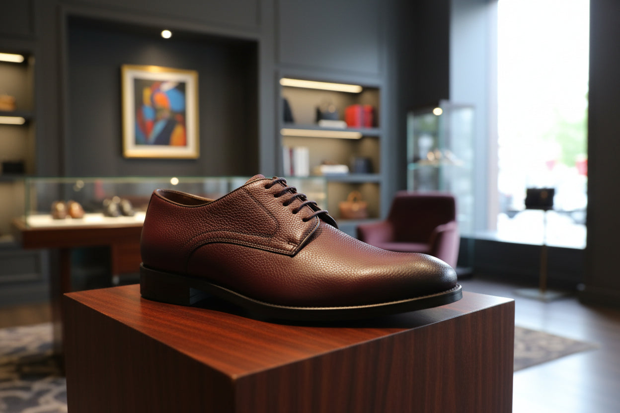 PEPLE GRAIN LEATHER BORDO COLOUR WITH LACE UP