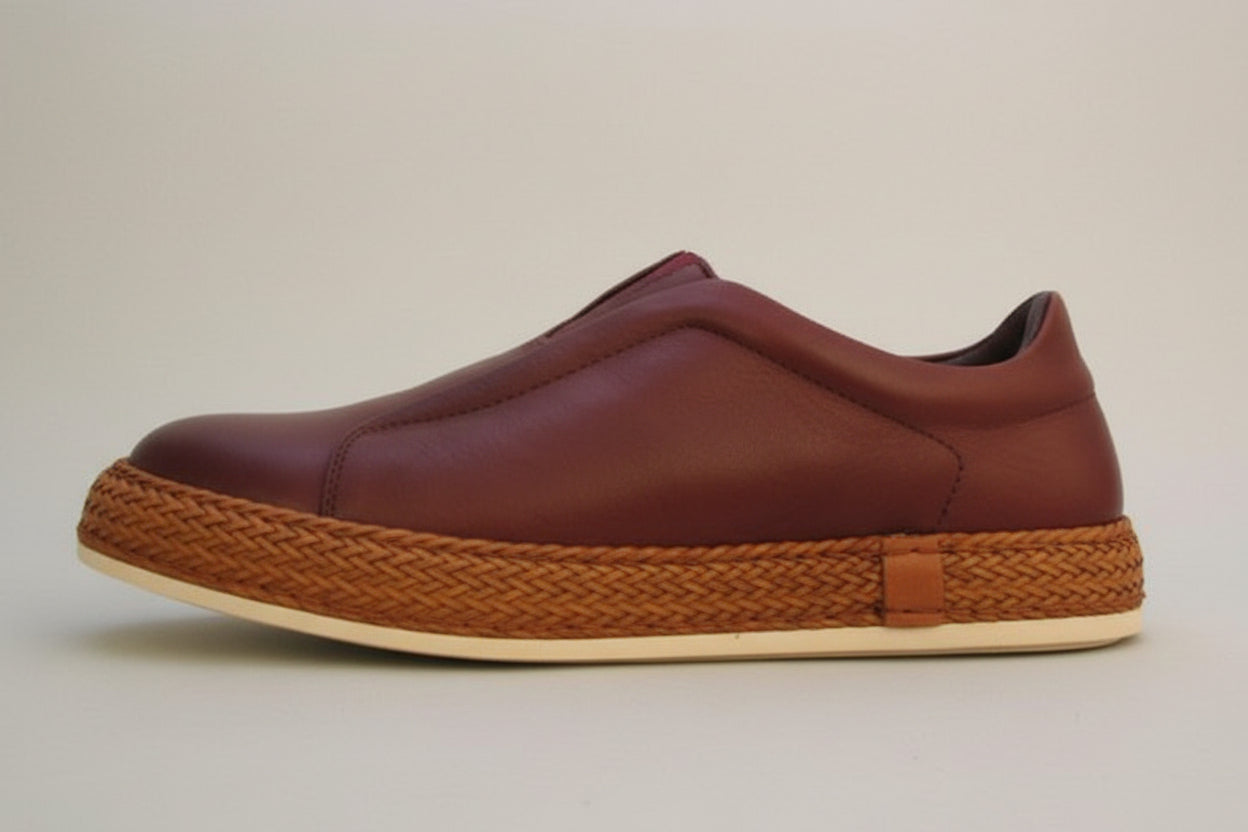 SOFT LEATHER SLIP ON TRAINER 