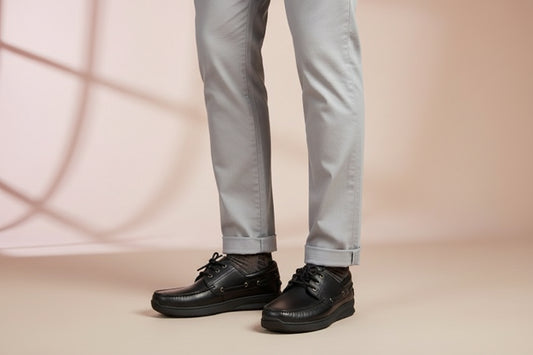 black leather boat shoe mens 