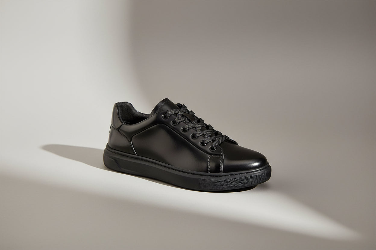 PEMIUM LEATHER SNEAKER /TRAINER WITH EXTRA INNER SOCK COMFORT CHUNKY BUT LIGHT WEIGHT 