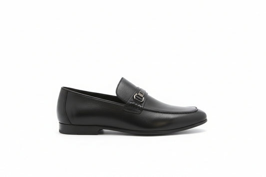 black leather slip on loather 