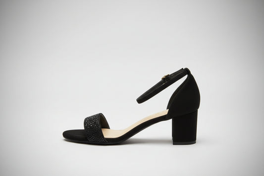 CYLIA SEQUIN ,BLOCK HEEL SANDAL