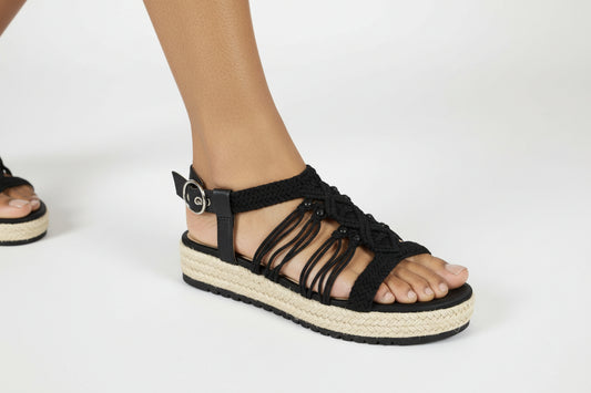 CANERSE BEADS SANDAL ON A FLAT FORM  RUBBER SOLE VERY COMFY 