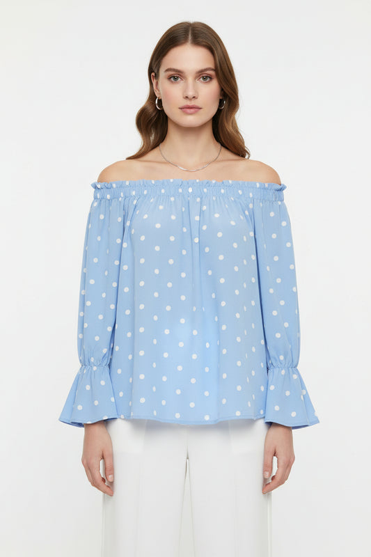 pocker dot baby bleu colour 