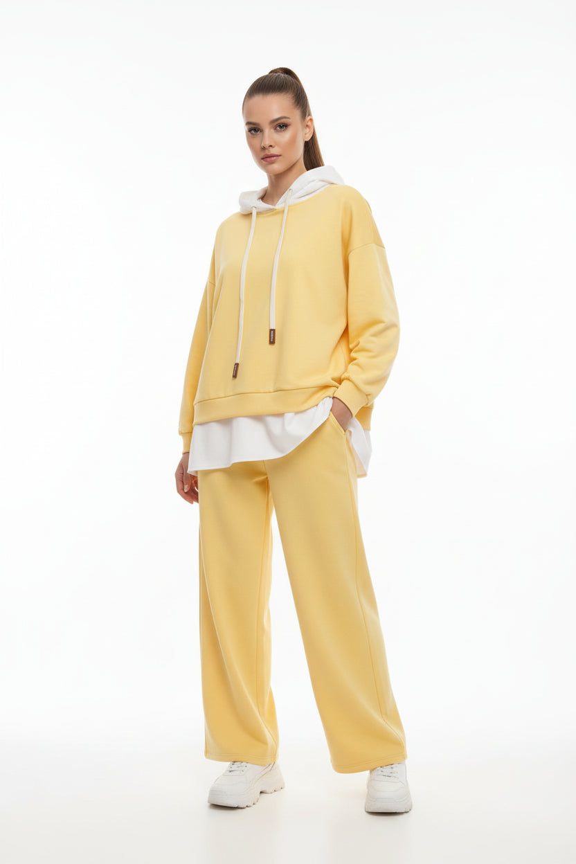 CO-ORD  YELLOW WITH HOOD 