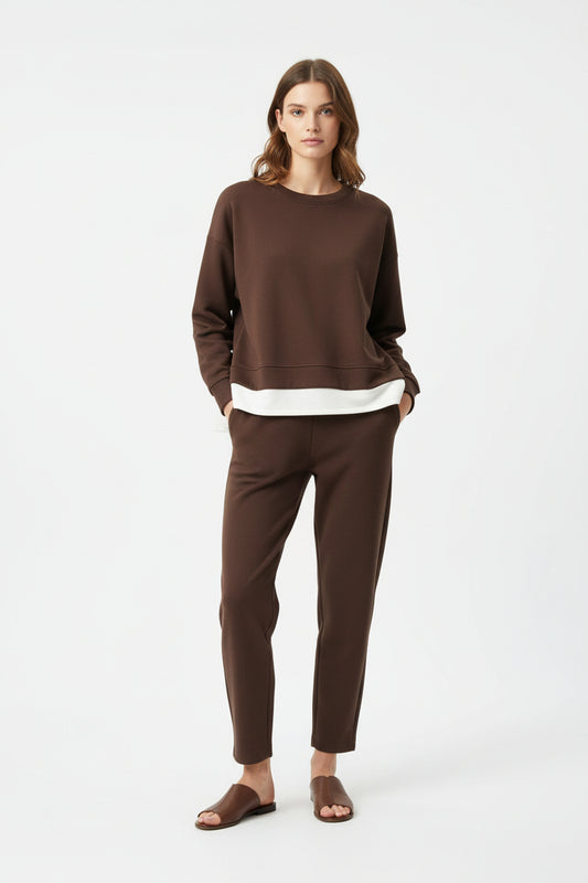 brown and crea co-ord set 