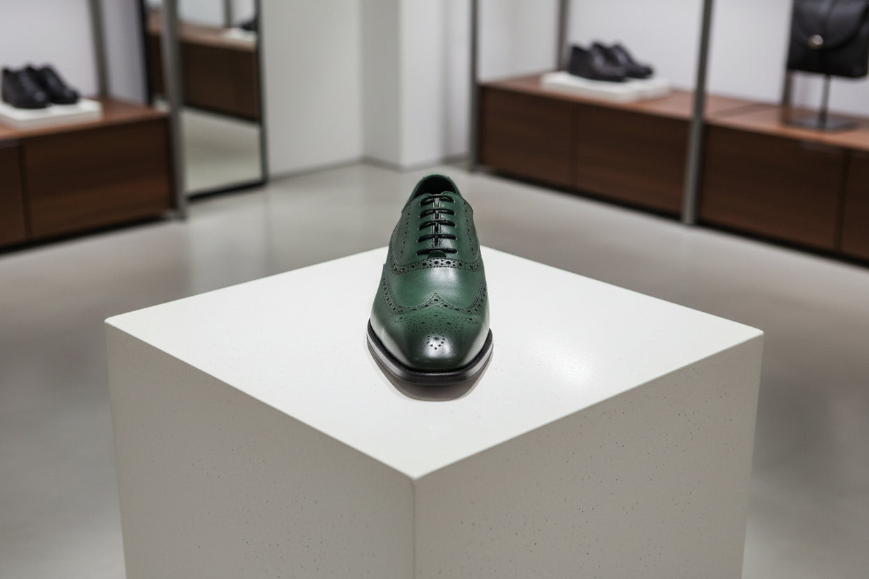 GREEN BROUGE MENS SHOE WITH SATCK SOLE 