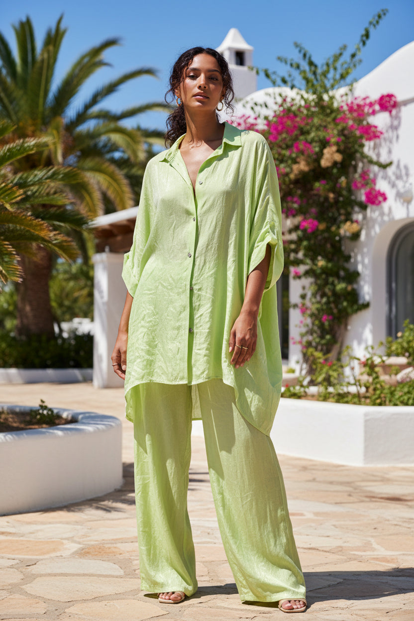 lime green stunning shirt and trouses 