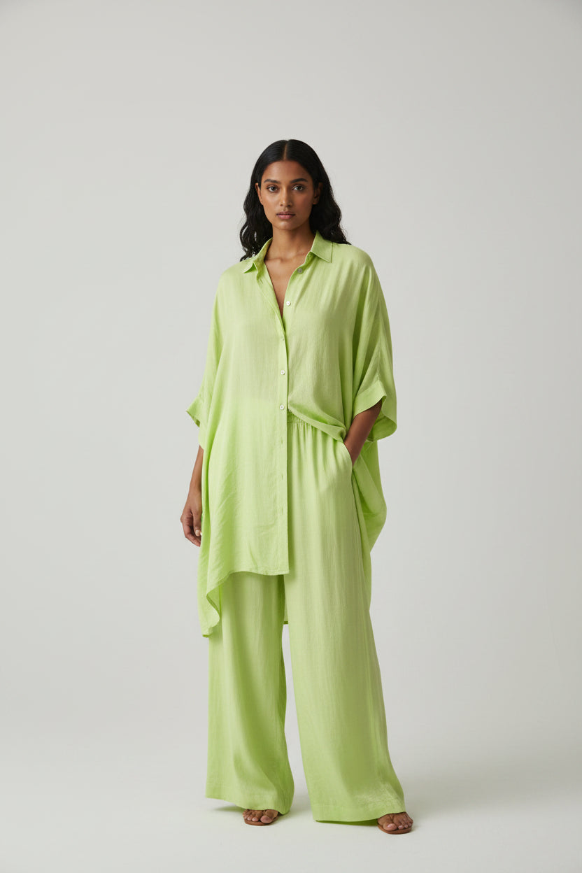 over sized shrt and trouses silky fabric  stunning virbrant colour