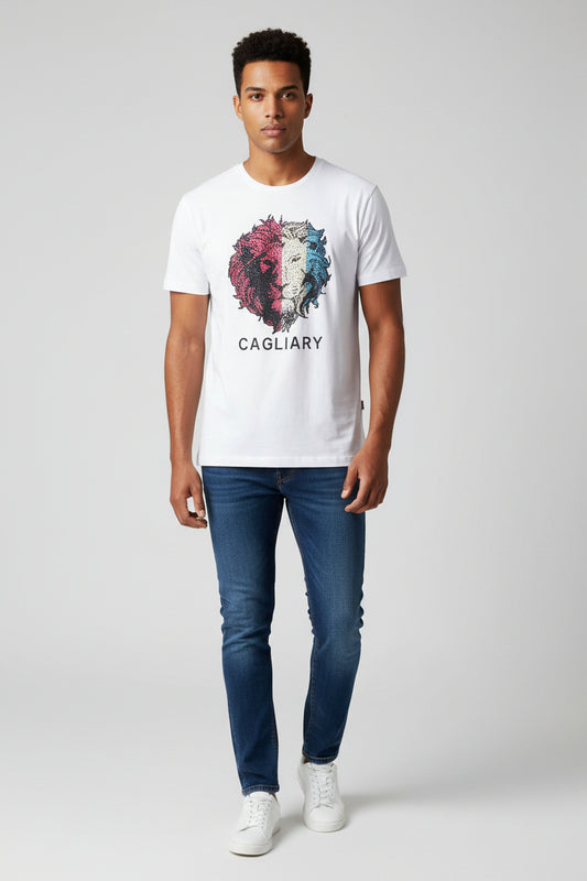t shirt with coloured  diemontes