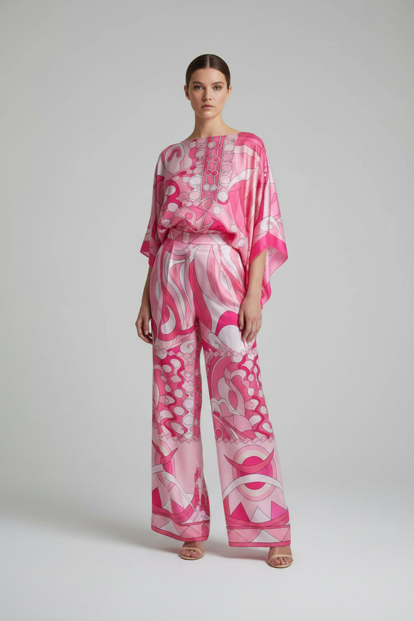 VIVIE PINK CO -ORD SILKY VIRBE