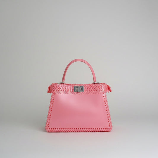 PINK SOFT RUBBER SHORT HANDAL BAG 