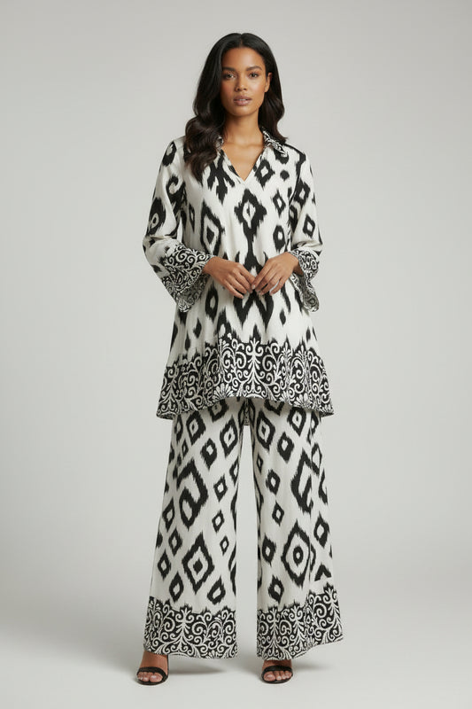 black and  white  coord 