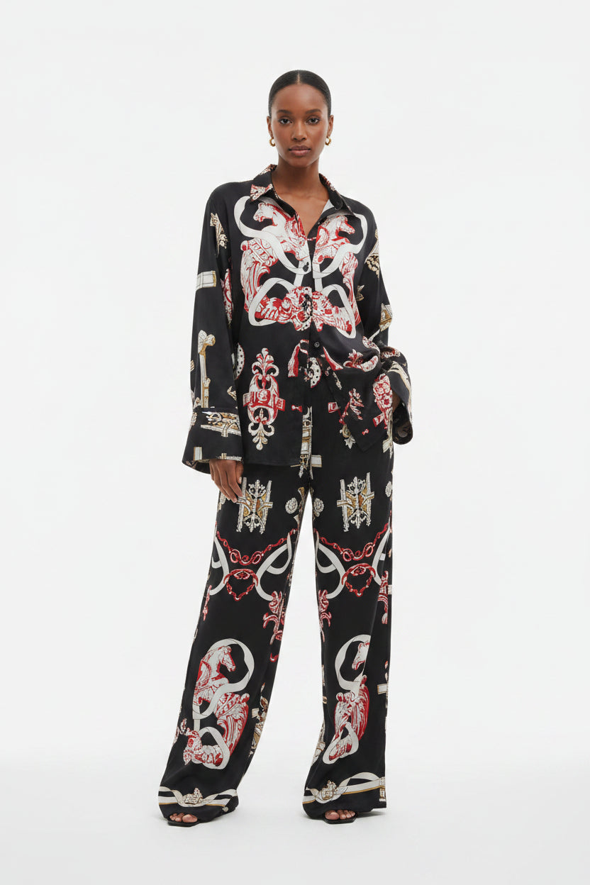 stunning two piece shirt and trouses silky vibe 
